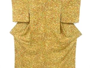 縮緬地花楓模様小紋着物